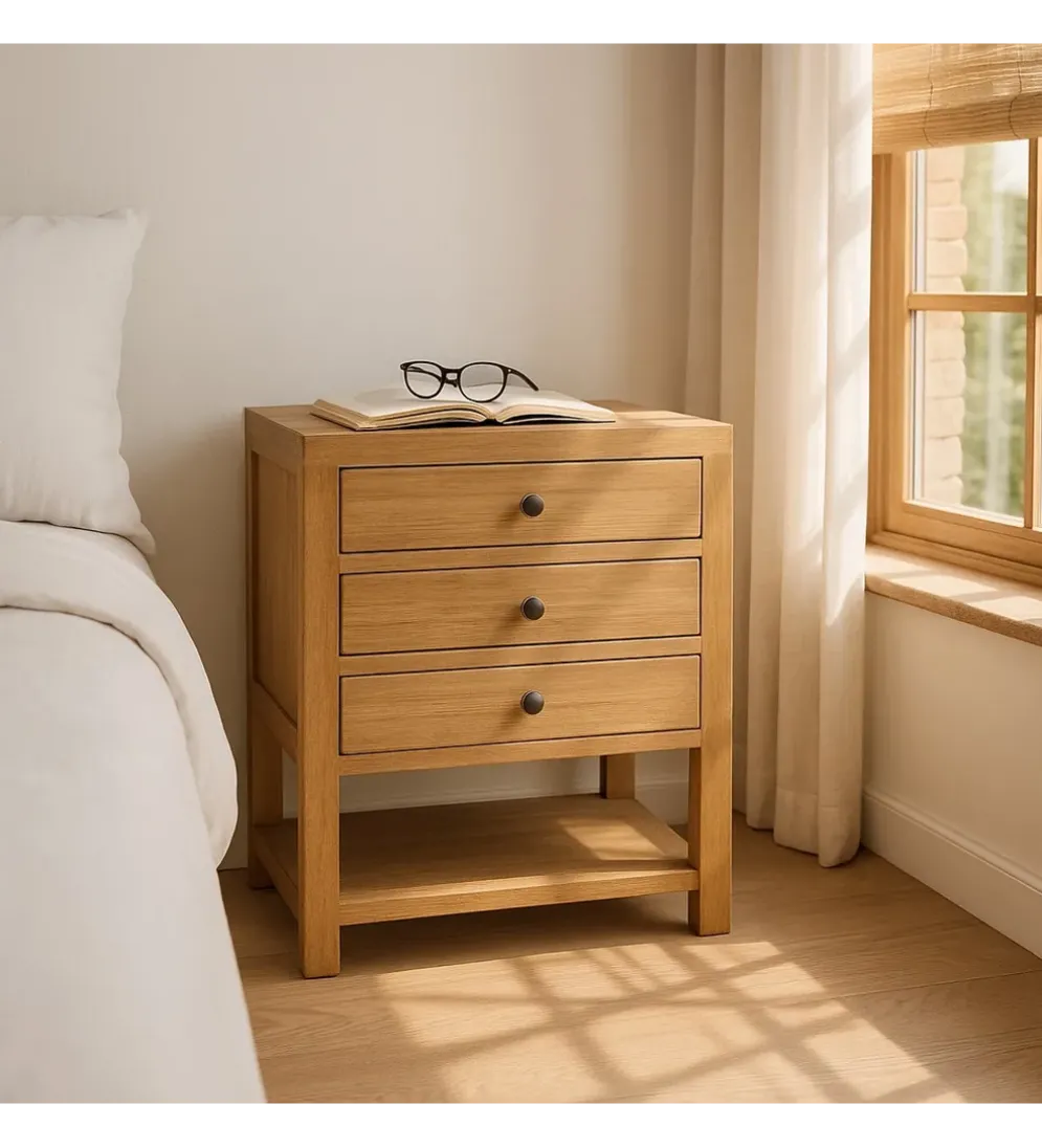 Stolik nocny MEGANY 65 cm drewno mindi