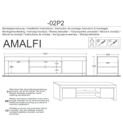 Stolik Pod TV AMALFI 190 Cm Biały