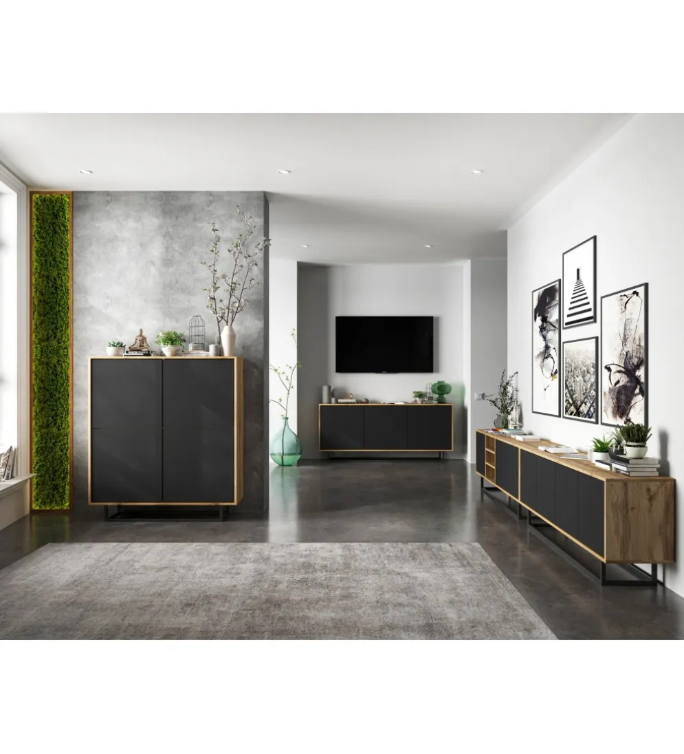 Stolik pod Tv Apollo II 150 cm czarny