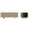 Stolik pod TV BASU 152 cm drewno sosny moss