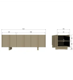 Stolik pod TV BASU 152 cm drewno sosny moss