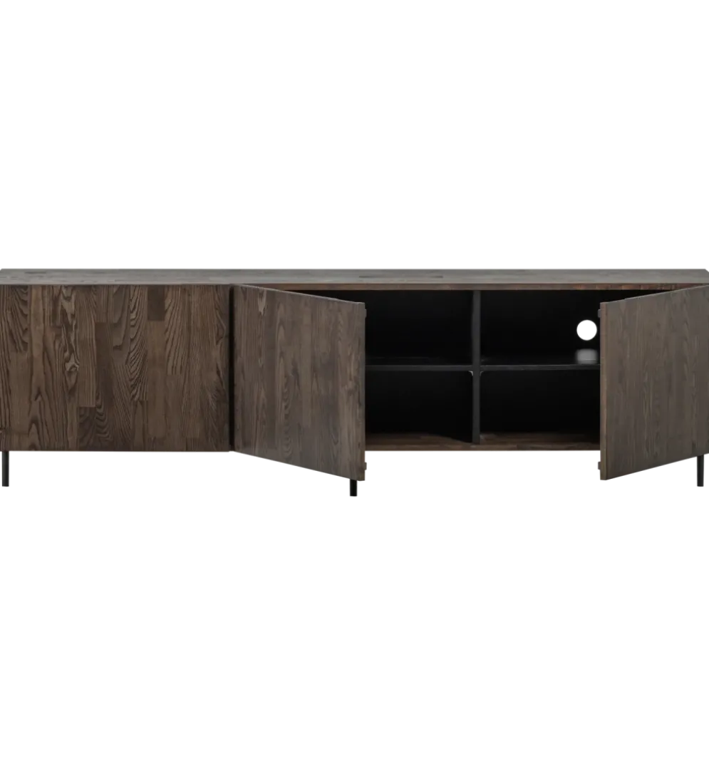 Stolik pod TV BONO 180 cm drewno jesion ciemny brązowy