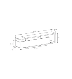 Stolik pod TV BOTA 219 cm czarny