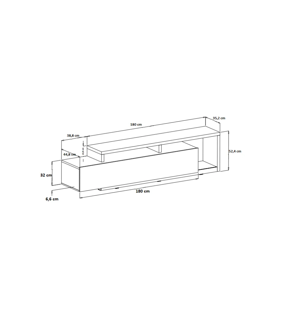 Stolik pod TV BOTA 219 cm dąb Ribbec
