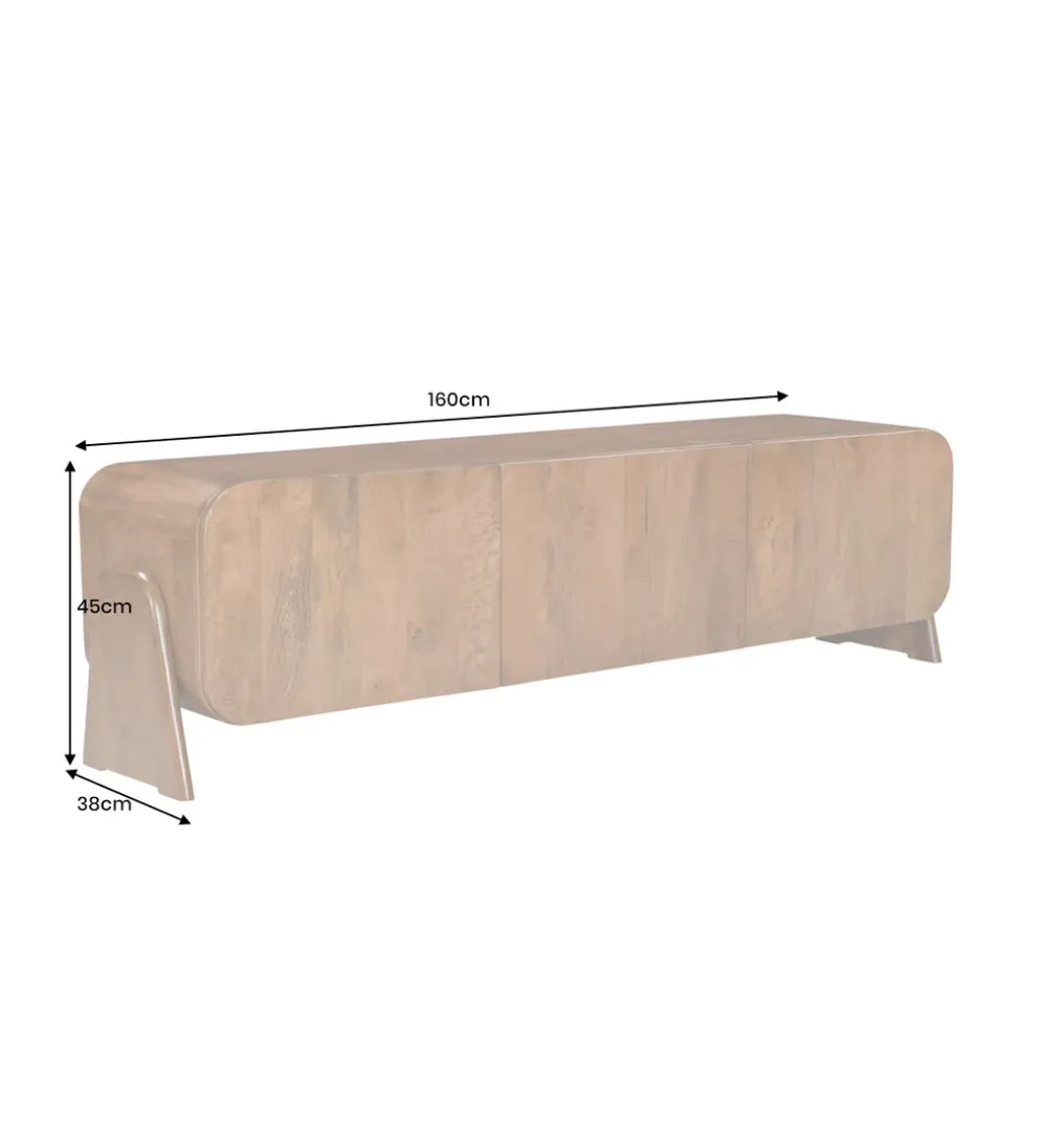 Stolik pod TV BRASIL 160 cm drewno mango brązowy
