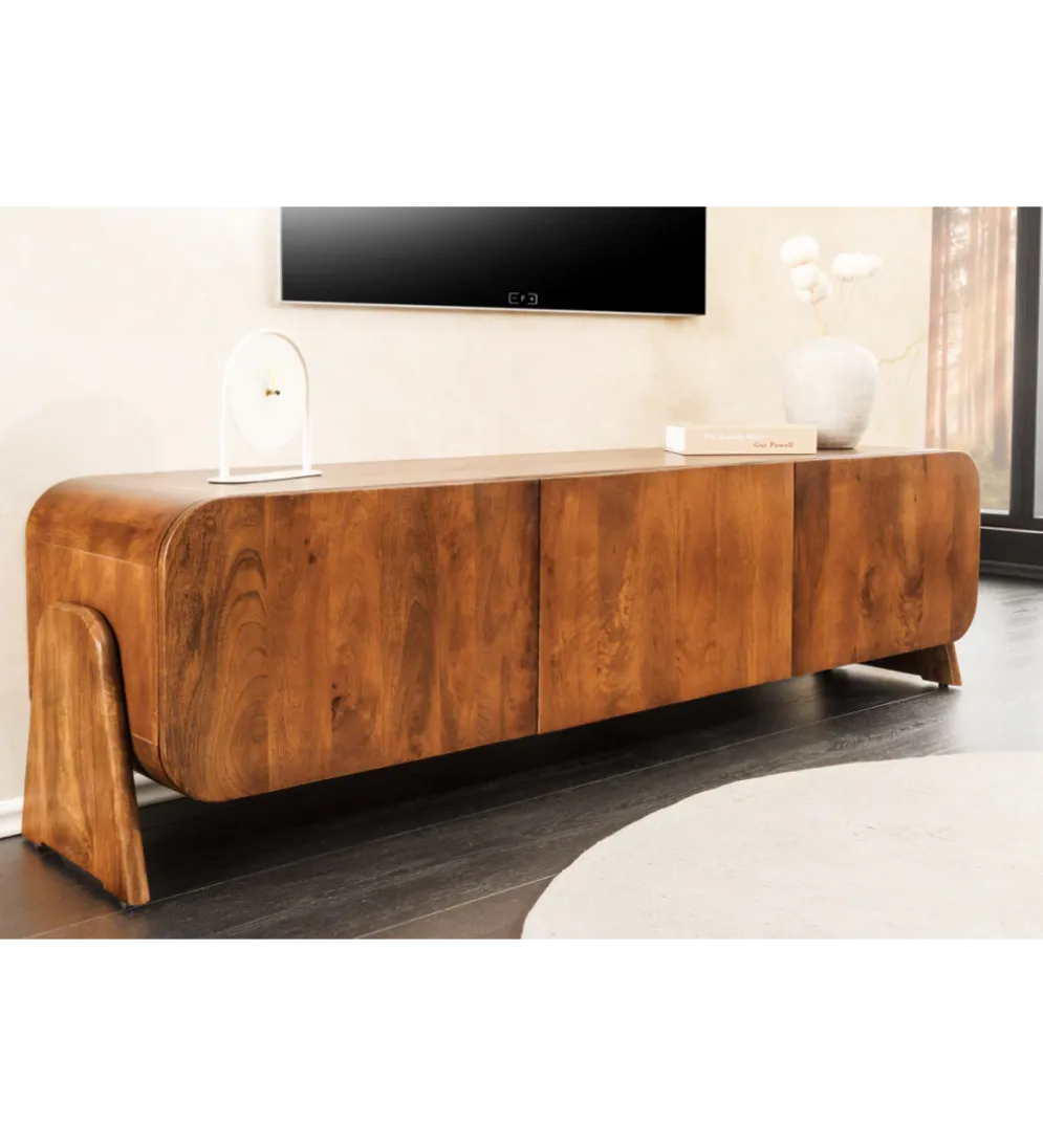 Stolik pod TV BRASIL 160 cm drewno mango brązowy
