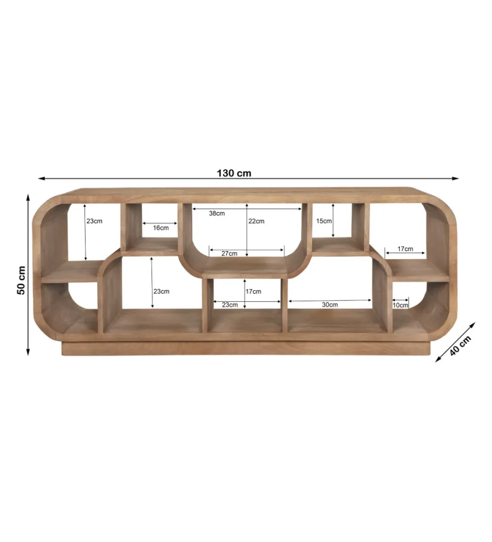Stolik pod TV BRIX MORGAN 130 cm drewno mango naturalna