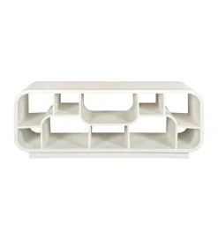 Stolik pod TV BRIX MORGAN 130 cm drewno mango biała
