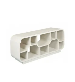 Stolik pod TV BRIX MORGAN 130 cm drewno mango biała