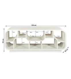 Stolik pod TV BRIX MORGAN 130 cm drewno mango biała