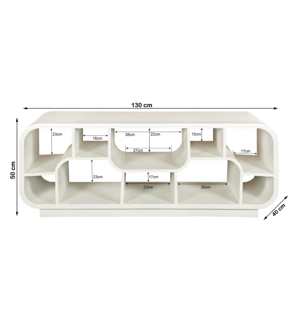 Stolik pod TV BRIX MORGAN 130 cm drewno mango biała