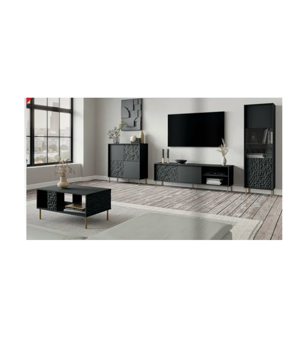 Stolik pod TV BULLET 180 cm czarny