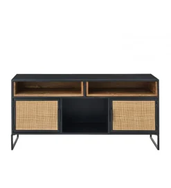 Stolik pod TV CANE PANE 122 cm czarno naturalna