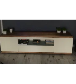 Stolik pod TV CHIARO 200 cm biało kremowa