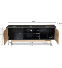 Stolik pod TV CYRUS 150 cm czarny