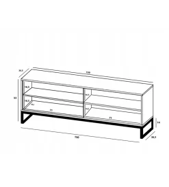Stolik pod Tv ELPIS 150 cm czarny