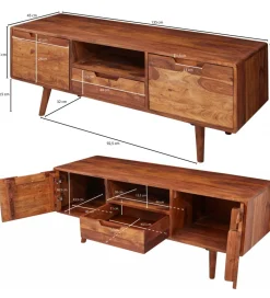 Stolik pod TV FEREZ 135 cm drewno sheesham