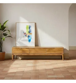 Stolik pod TV GALT 160 cm drewno mango naturalny niższy