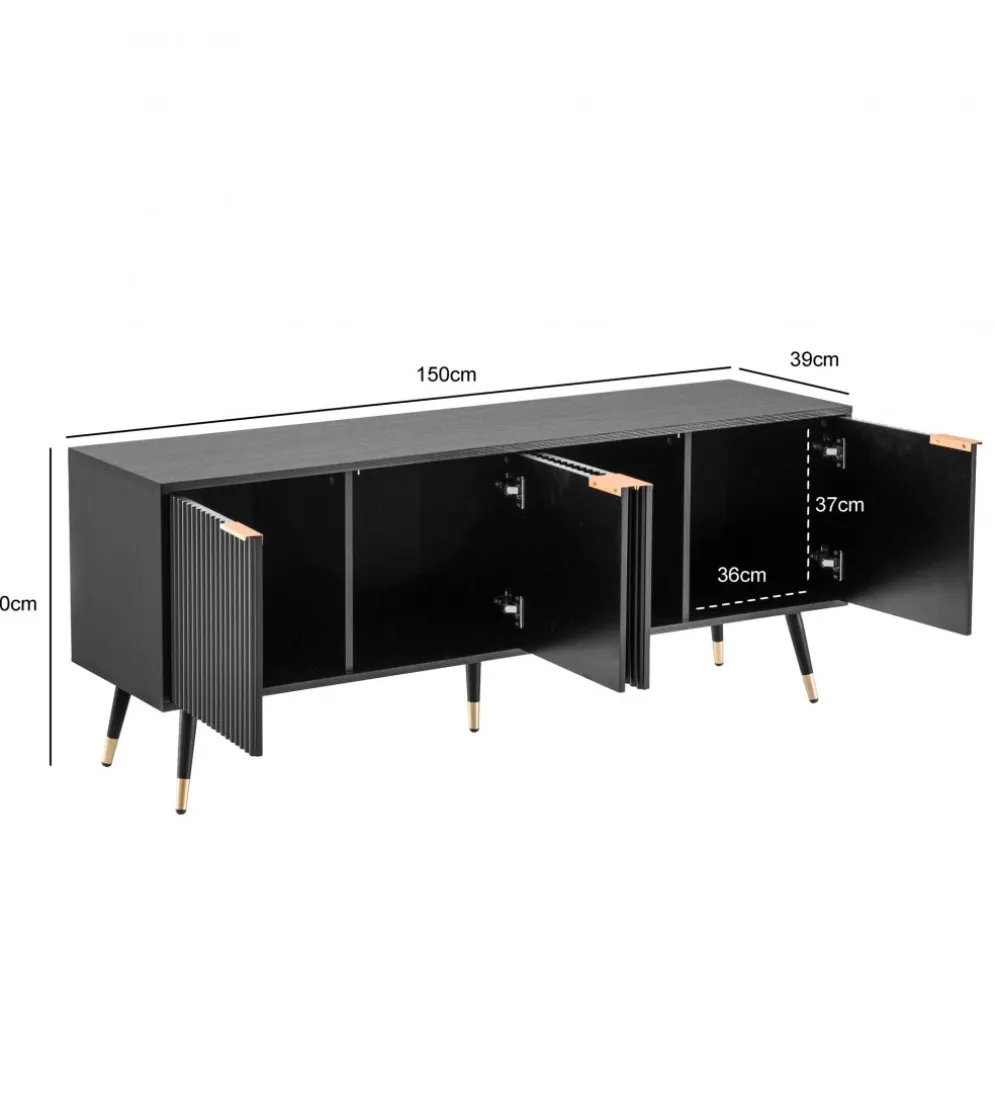 Stolik pod TV GLIMER 150 cm czarny