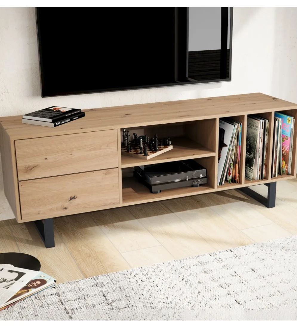 Stolik pod TV GRASSE 150 cm w optyce dębu