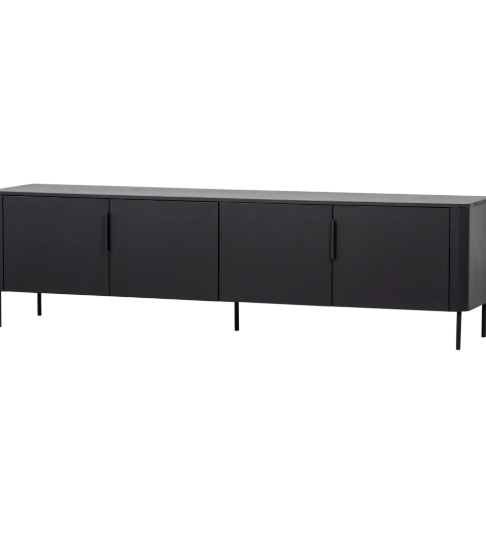Stolik pod TV GUNNAR 200 cm czarny mat