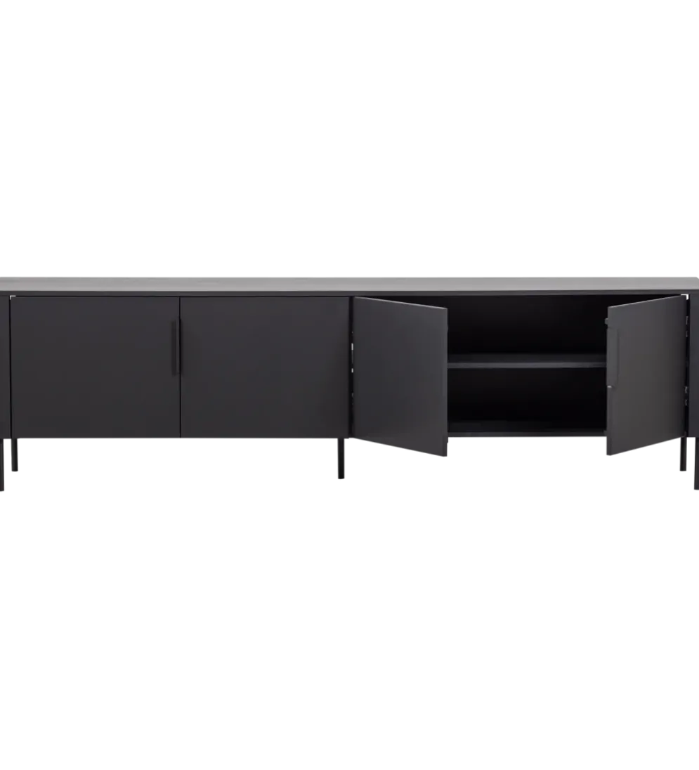Stolik pod TV GUNNAR 200 cm czarny mat