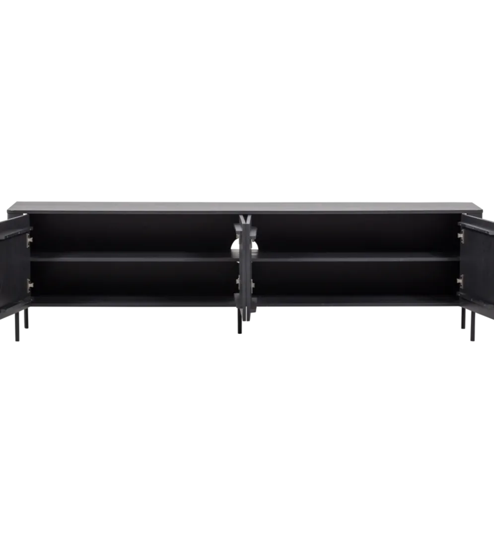 Stolik pod TV GUNNAR 200 cm czarny mat