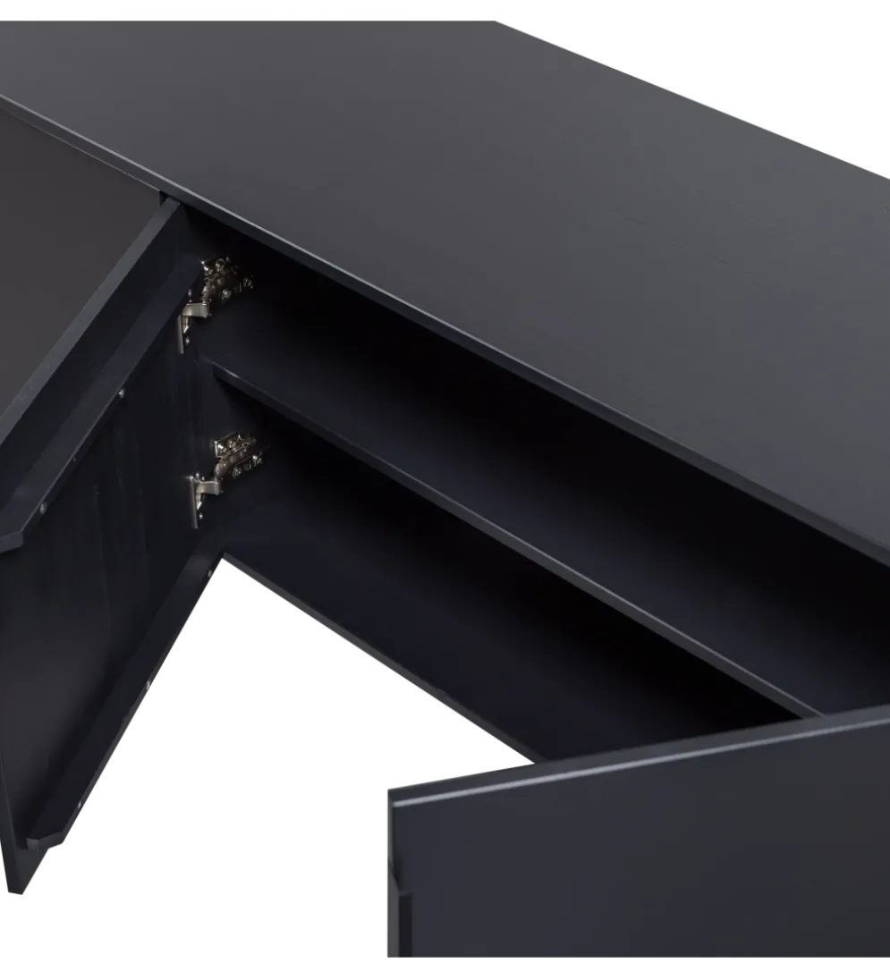 Stolik pod TV GUNNAR 200 cm czarny mat