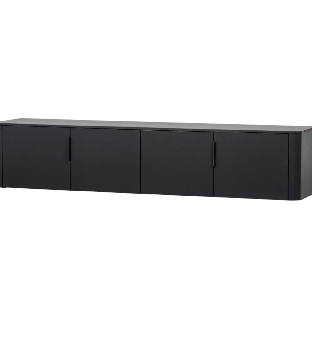 Stolik pod TV GUNNAR 200 cm czarny mat