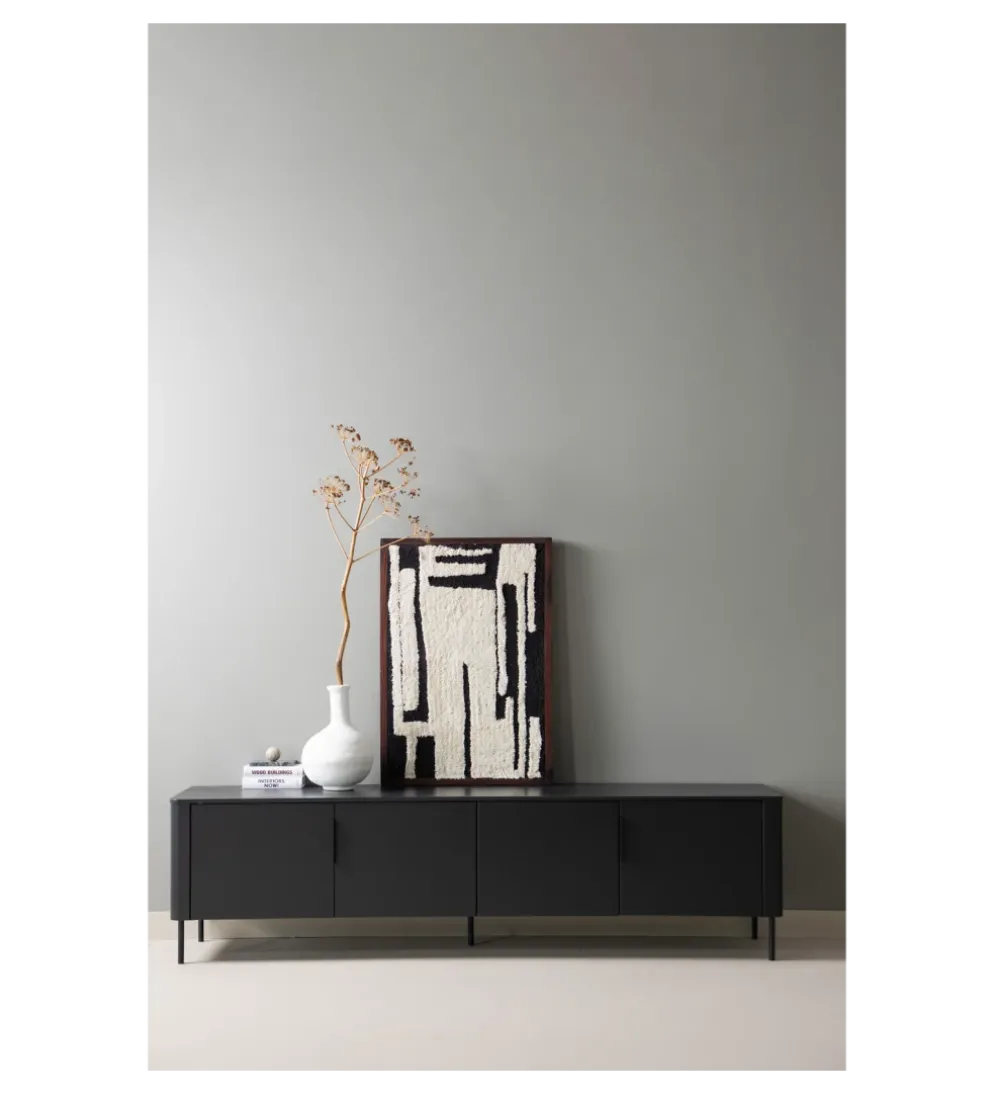 Stolik pod TV GUNNAR 200 cm czarny mat