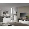 Stolik pod TV HAMBURG 184 cm biała z dodatkiem koloru antracytowego