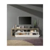 Stolik pod TV HAMBURG 184 cm biały z dodatkiem klon Pero