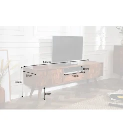 Stolik pod TV Komodo Mystic Living 140 cm drewno sheesham