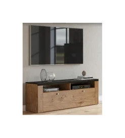 Stolik pod TV LARONA 140 cm o wybarwieniu dąb lefkas z kolorem touchwood