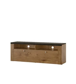Stolik pod TV LARONA 140 cm o wybarwieniu dąb lefkas z kolorem touchwood