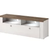 Stolik pod TV LARONA 140 cm o wybarwieniu Sonoma Trufel z kolorem Sibiu Larche
