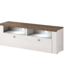 Stolik pod TV LARONA 140 cm o wybarwieniu Sonoma Trufel z kolorem Sibiu Larche