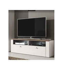 Stolik pod TV LARONA 140 cm o wybarwieniu Sonoma Trufel z kolorem Sibiu Larche