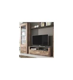 Stolik pod TV LARONA 140 Cm O Wybarwieniu Satin Nussbaum z kolorem Touchwood