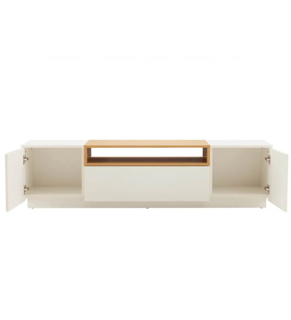 Stolik pod TV LOFT 160 cm biało naturalna