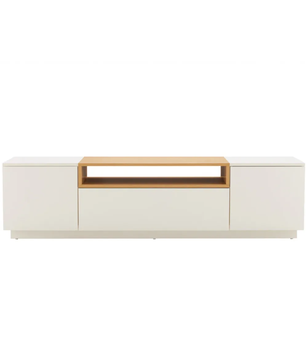 Stolik pod TV LOFT 160 cm biało naturalna