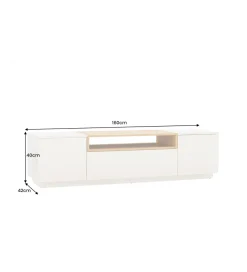 Stolik pod TV LOFT 160 cm biało naturalna