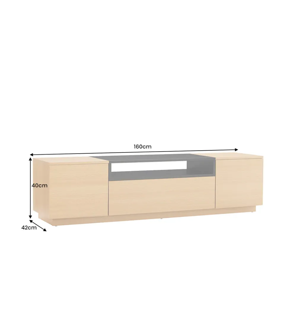 Stolik pod TV LOFT 160 cm naturalna czarna