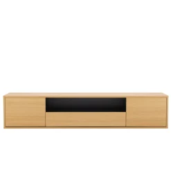 Stolik pod TV LOFT wiszący 150 cm naturalno czarna