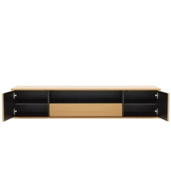 Stolik pod TV LOFT wiszący 150 cm naturalno czarna