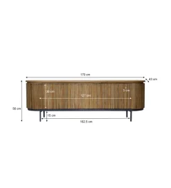 Stolik pod TV LUSAN 170 cm drewno teak