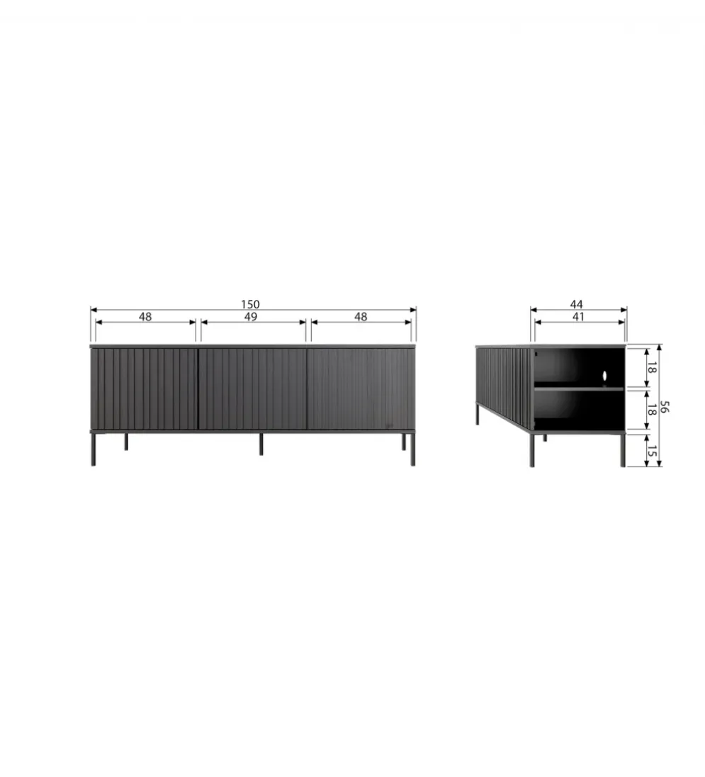 Stolik pod TV NEW GRAVURE 150 cm drewno jesion
