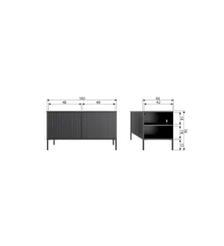 Stolik pod TV NEW GRAVURE 100 cm drewno dębu naturalny
