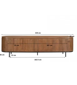 Stolik pod TV NOORK 210 cm drewno mango