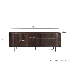 Stolik pod TV NOORK 170 cm w kolorze orzechowym